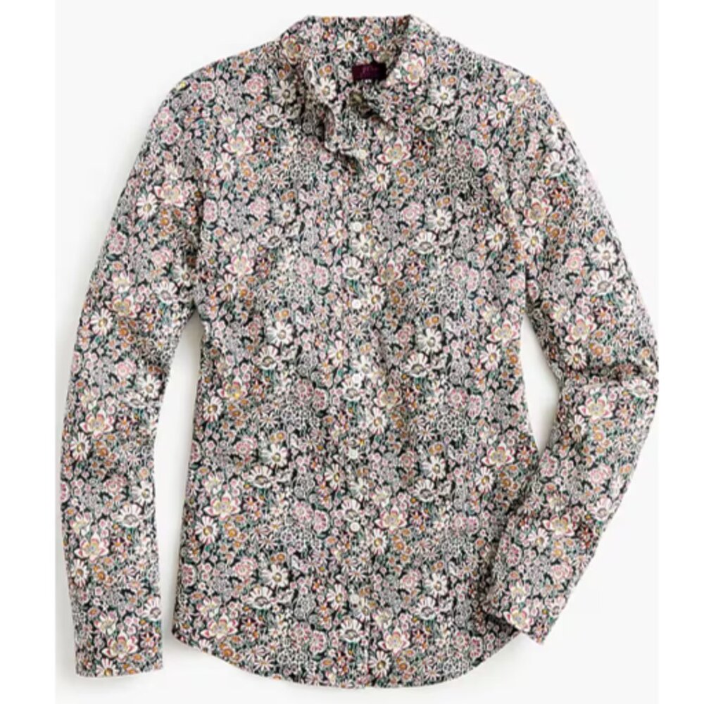 J.Crew Slim Perfect Shirt in Liberty® White Garden Size 2